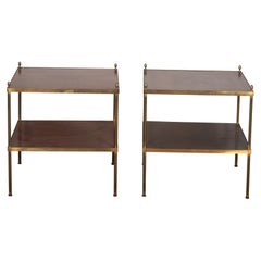 Pair of 20th Century Brass End Tables Pair of 20th Century Brass End Tables