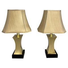 Pair of 20th Century Brass Table Lamps Maria Pergay Style