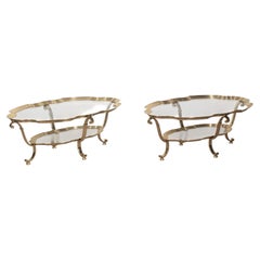 Pair of 20th Century Brass Tables by LaBarge
