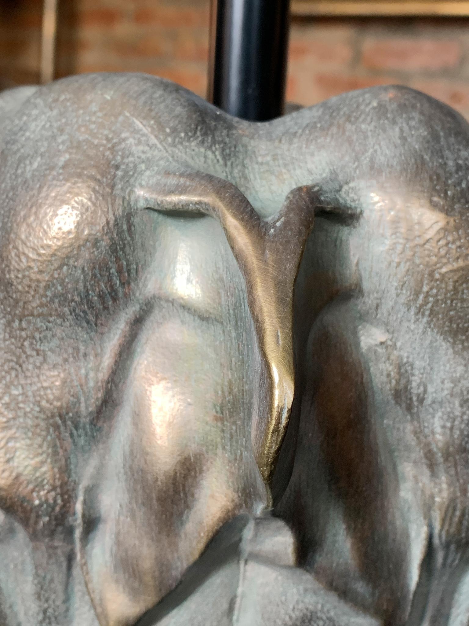 Pair of 20th Century Bronze Elephant Table Lamps 5