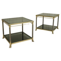 Pair of 20th Century Bronze Side Tables, Paw Feet