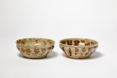 Pair of 20th century brown abstract bowl or plate by Joseph Talbot La Borne