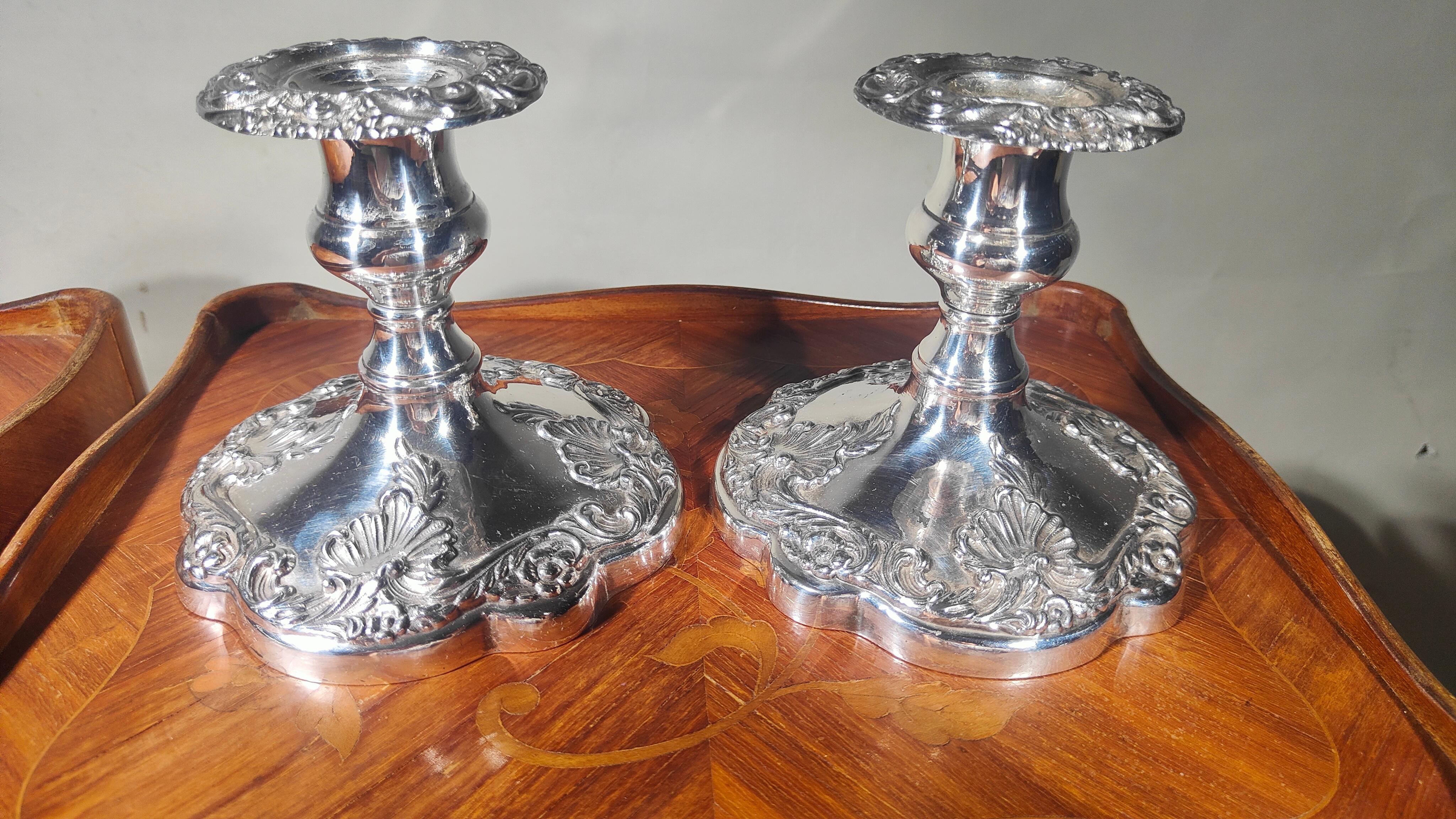 Bronze Pair Of 20th Century Candlesticks For Sale