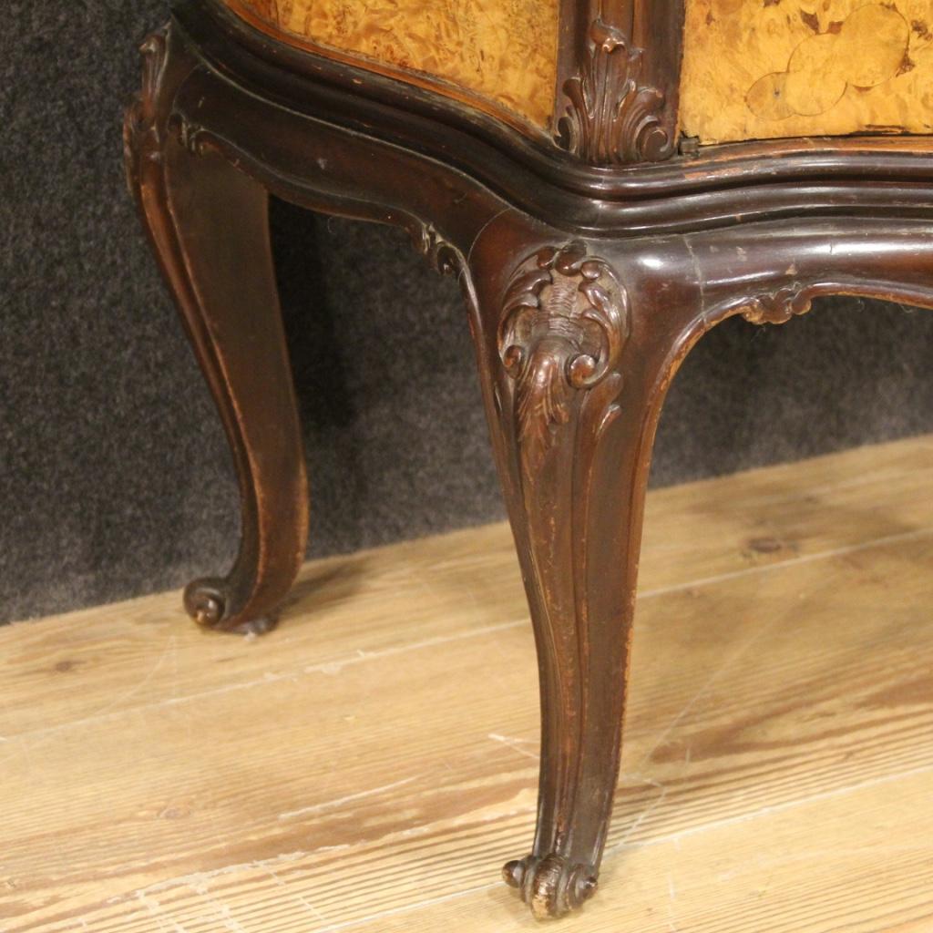 Pair of 20th Century Carved Wood Vintage Italian Bedside Tables, 1960 For Sale 2