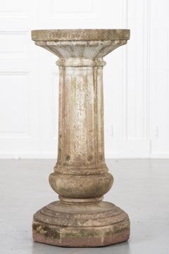 Pair of 20th Century Cast Stone Fluted Pedestals
