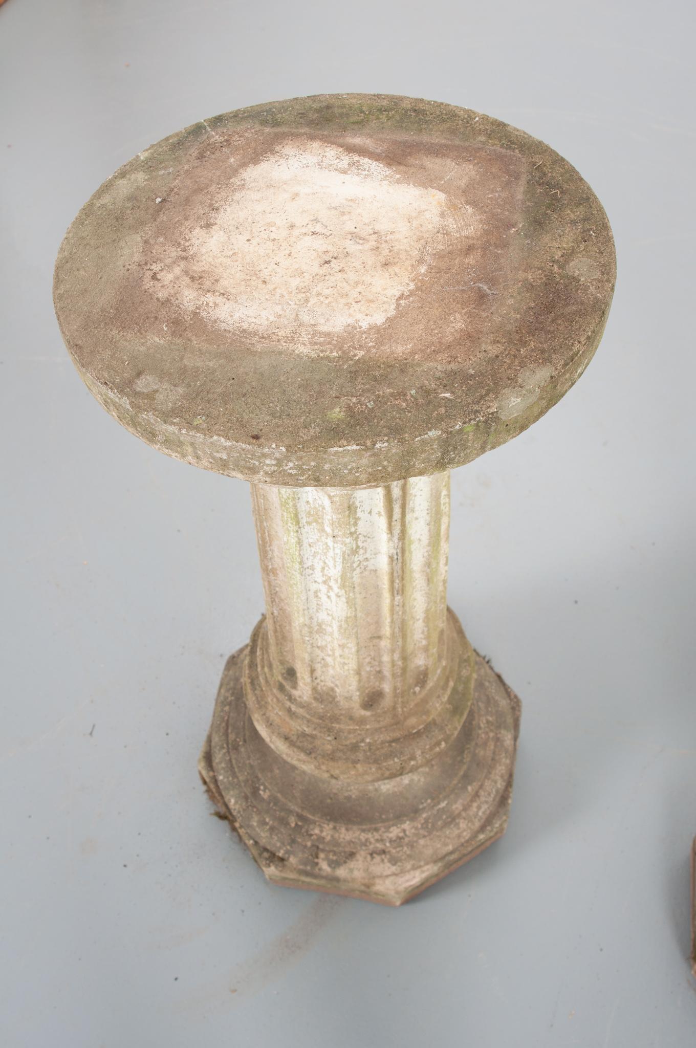 Pair of 20th Century Cast Stone Fluted Pedestals In Good Condition In Baton Rouge, LA