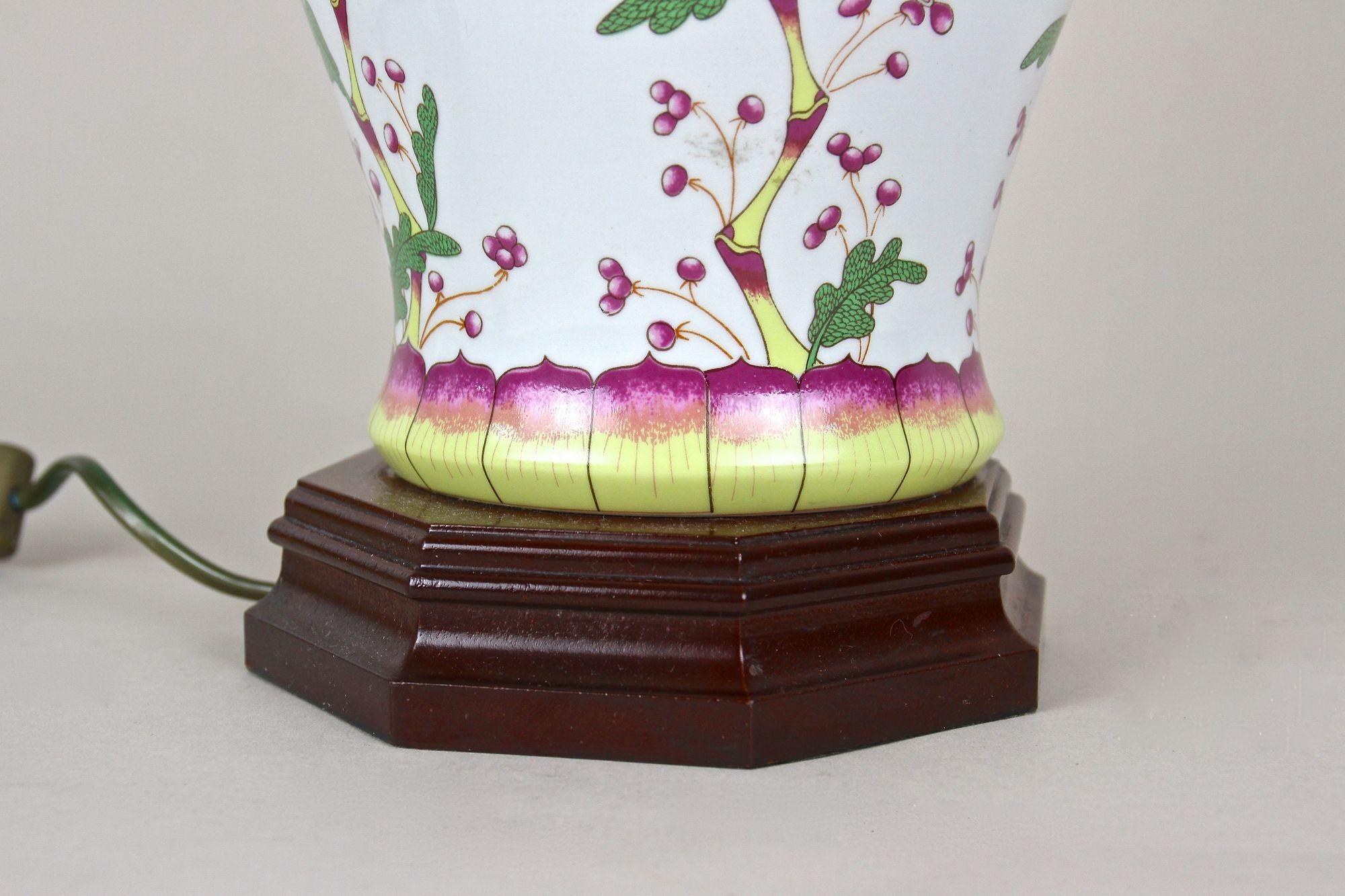 Pair Of 20th Century Ceramic Table Lamps With Lampshades, Italy ca. 1970s For Sale 11