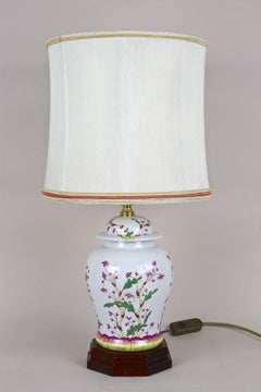 Pair Of 20th Century Ceramic Table Lamps With Lampshades, Italy ca. 1970s
