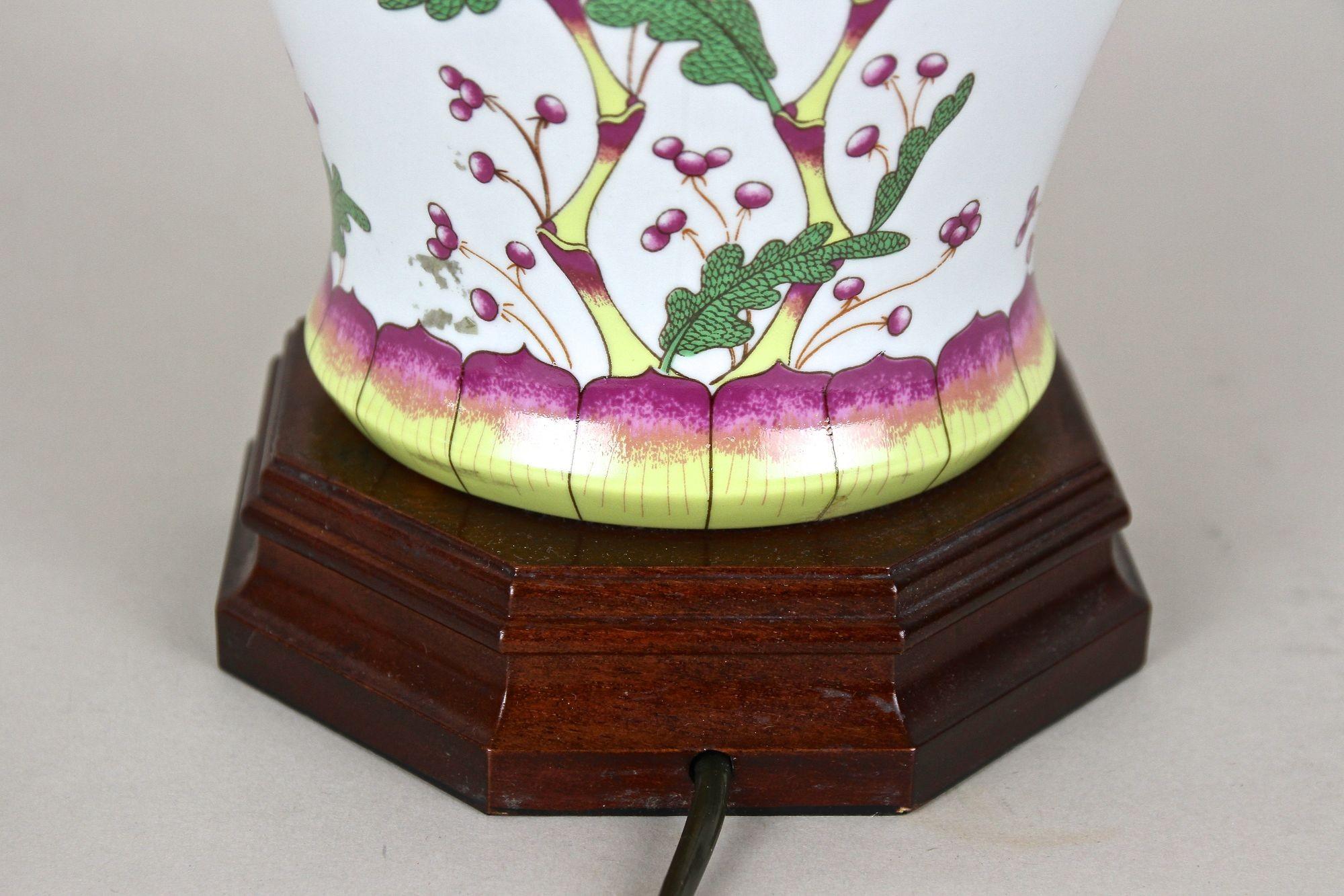 Pair Of 20th Century Ceramic Table Lamps With Lampshades, Italy ca. 1970s For Sale 2
