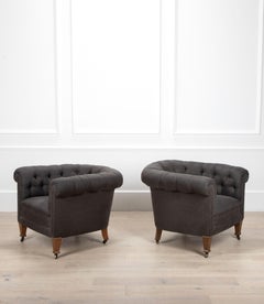 Coppia di poltrone Chesterfield del XX secolo