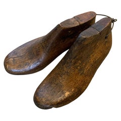 Vintage Pair of 20th Century Children's Wooden Shoe Molds