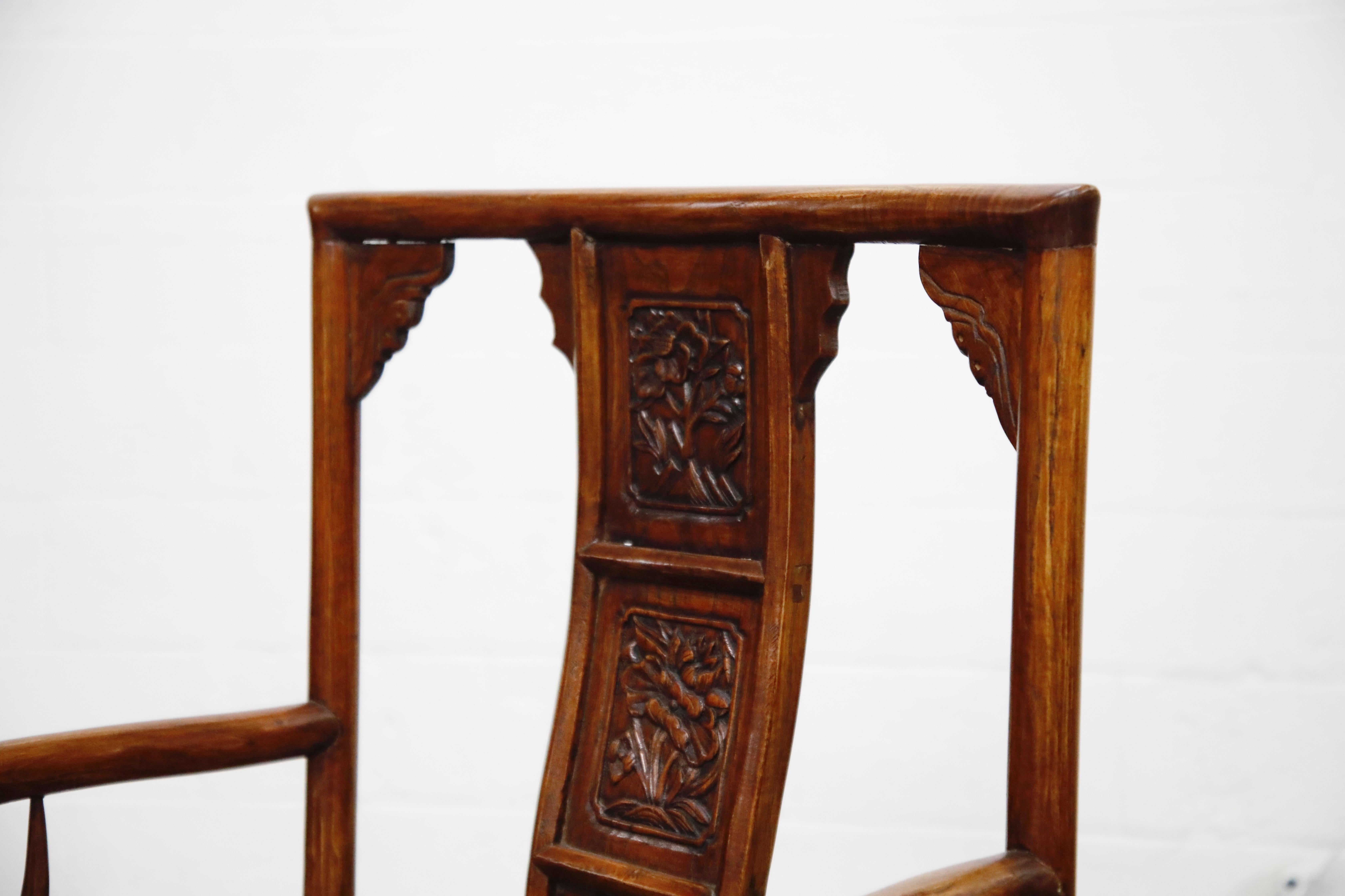 Pair of 20th Century Chinese Hardwood Carved Armchairs - NO RESERVE 1