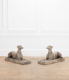 Pair of 20th Century Composite Stone Whippets