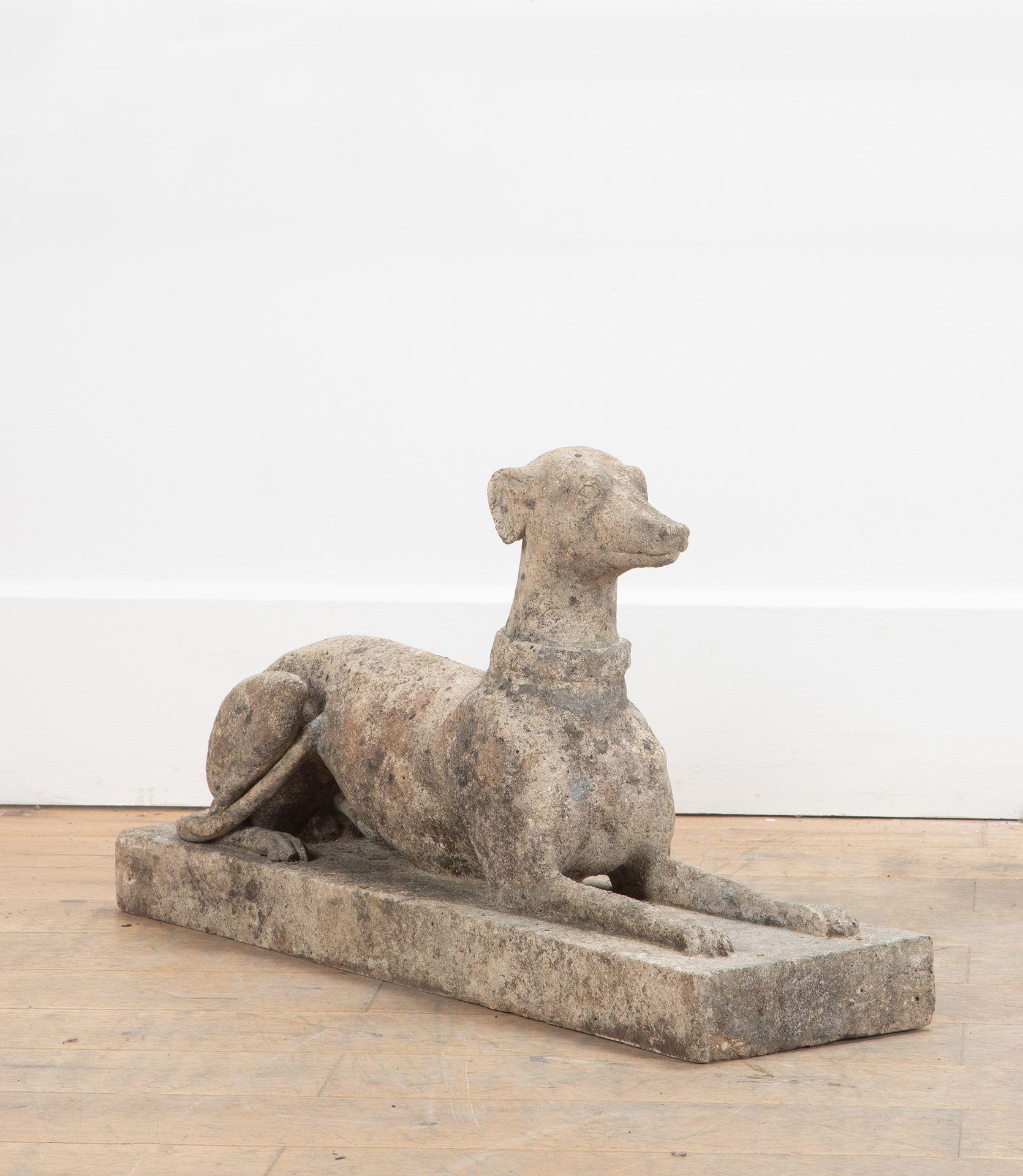 English Pair of 20th Century Composite Stone Whippets For Sale