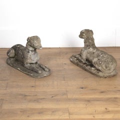 Pair of 20th Century Composition Stone Whippets