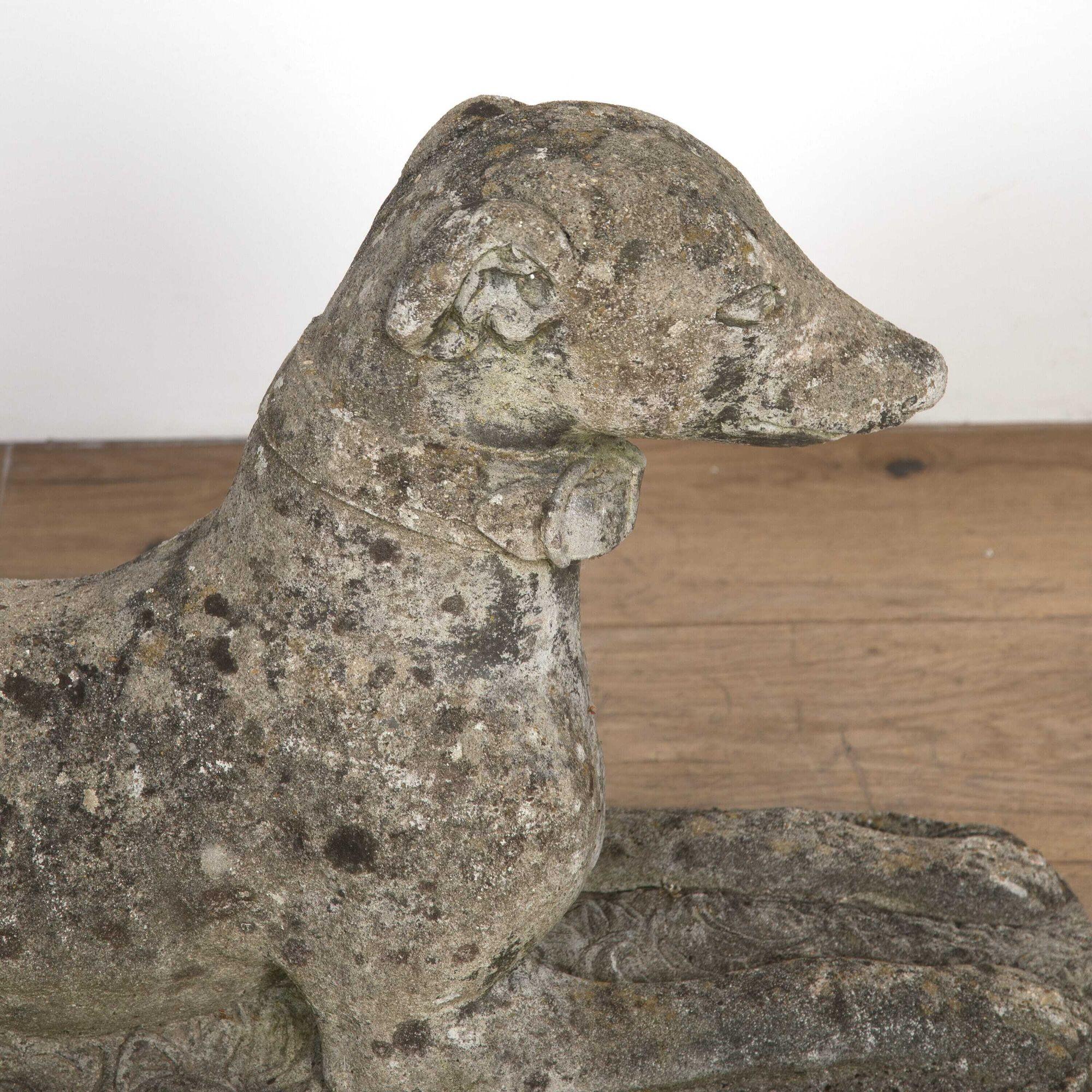 Country Pair of 20th Century Composition Stone Whippets