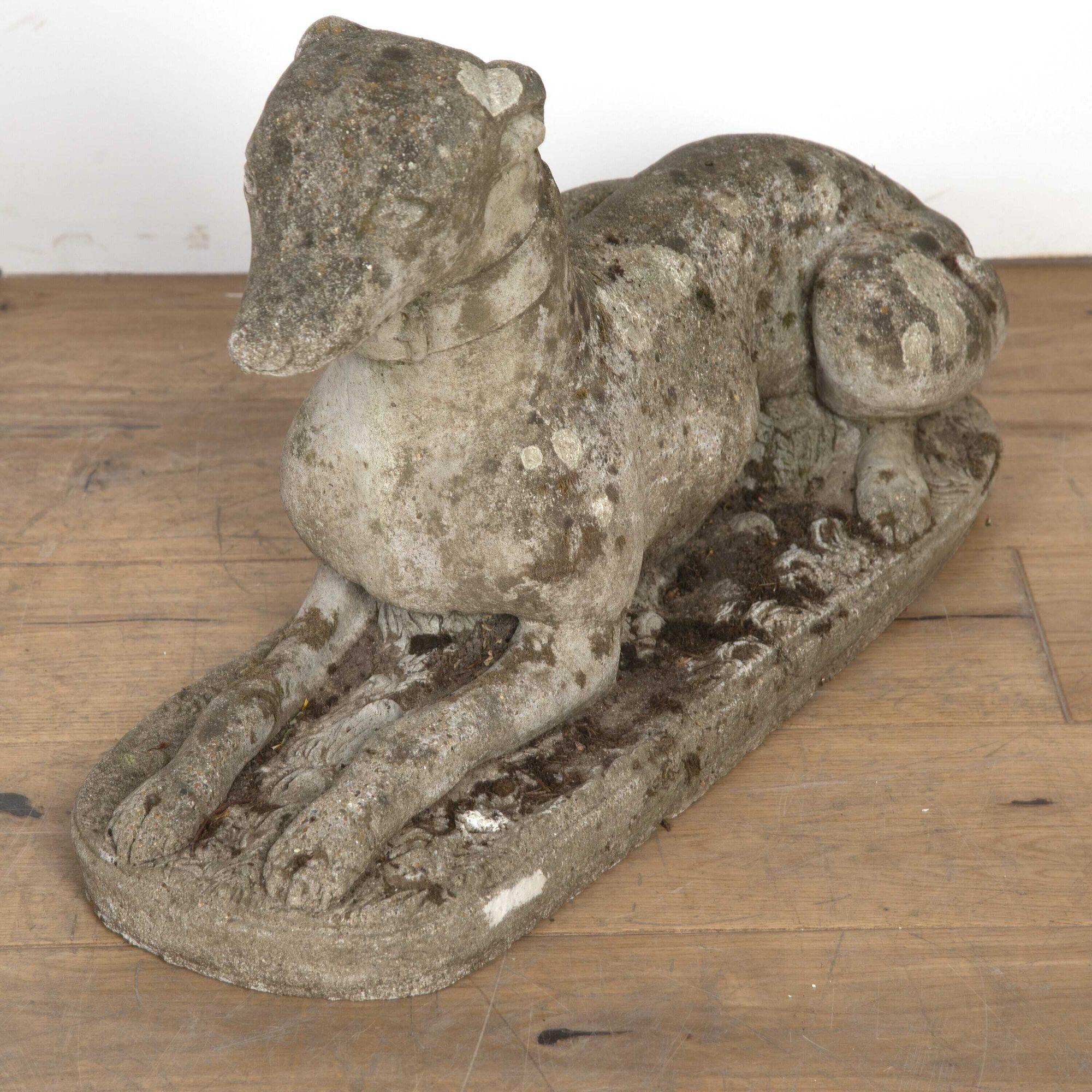 British Pair of 20th Century Composition Stone Whippets