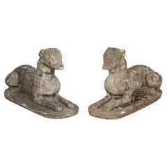 Pair of 20th Century Composition Stone Whippets