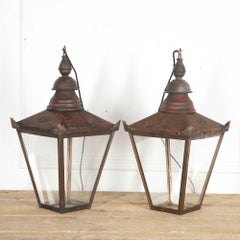 Pair of 20th Century Copper Lanterns