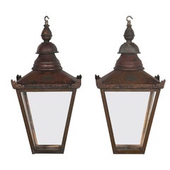 Pair of 20th Century Copper Lanterns