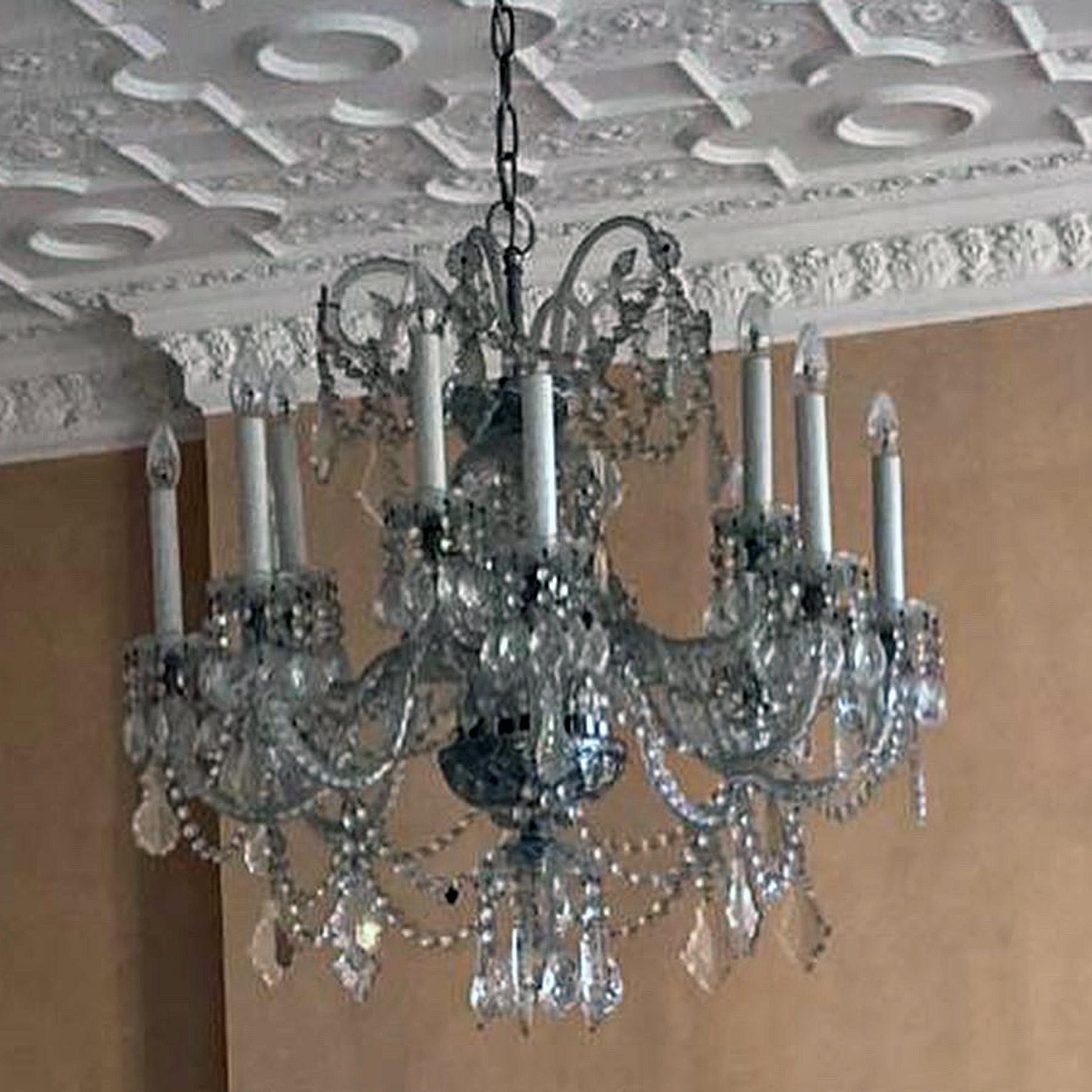 Pair of 20th Century Cut Glass Chandeliers In Good Condition For Sale In Bagshot, GB