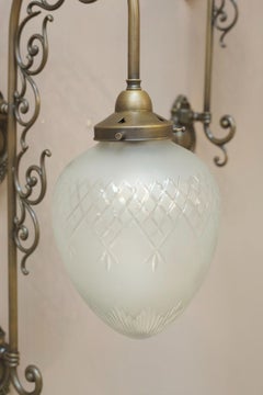 Pair of 20th Century Cut Glass Wall Lights, Larger