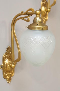 Pair of 20th Century Cut Glass Wall Lights, Smaller