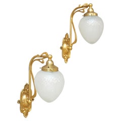 Pair of 20th Century Cut Glass Wall Lights, Smaller