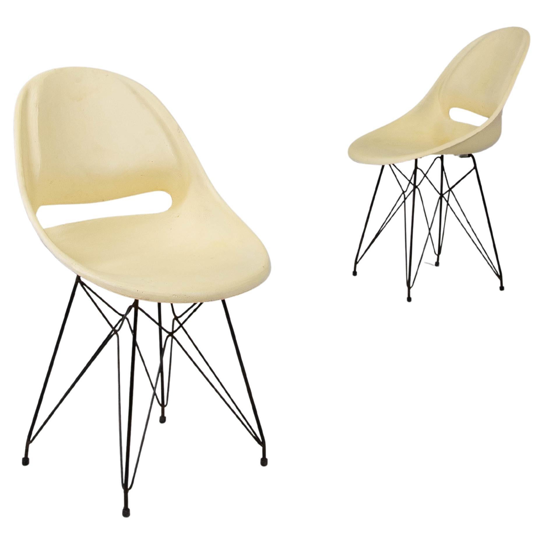 Coppia di sedie in fibra di vetro ceche del XX secolo di Miroslav Navratil per Vertex