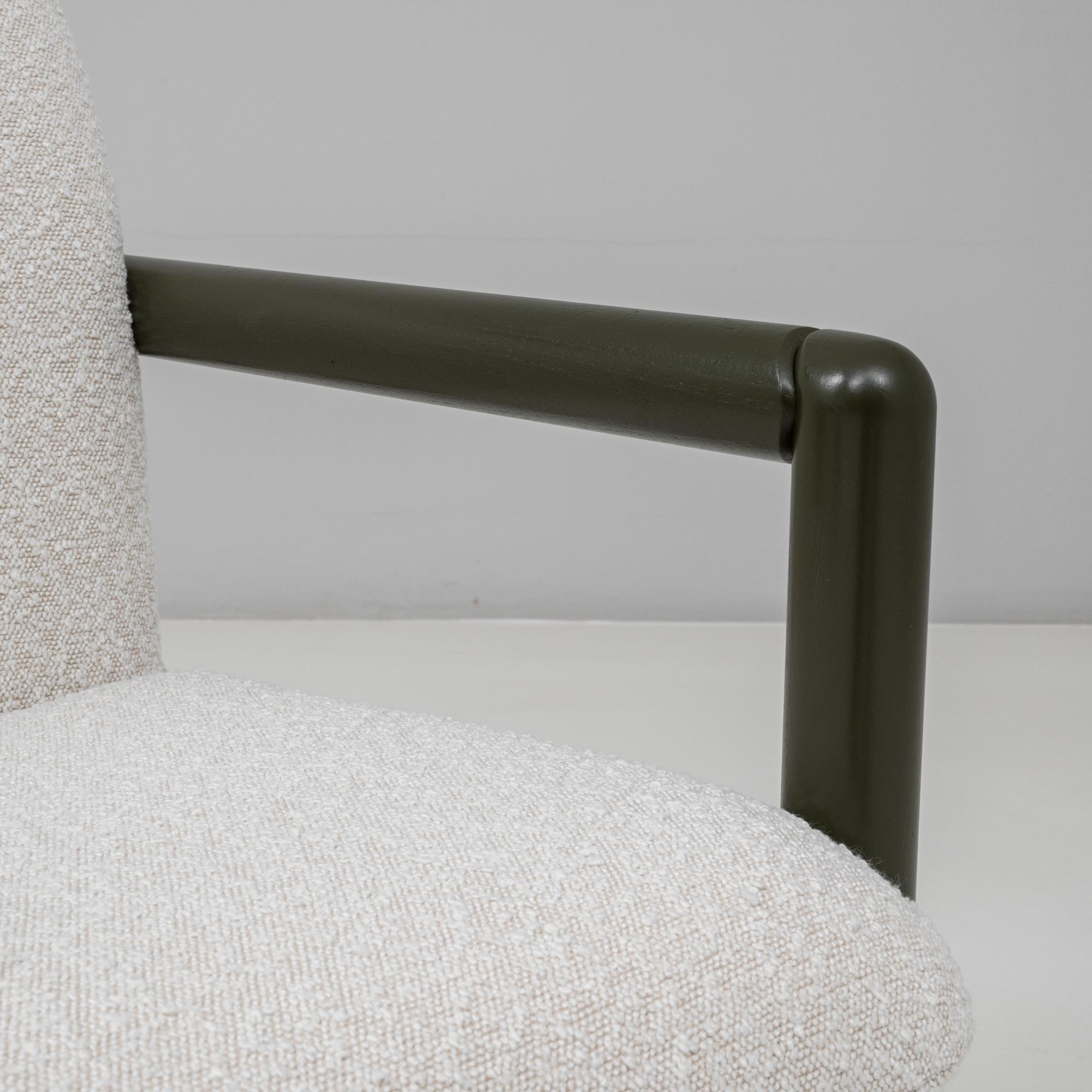 Paar tschechische Loungesessel des 20. Jahrhunderts mit grünen Rohrgestellen im Angebot 8