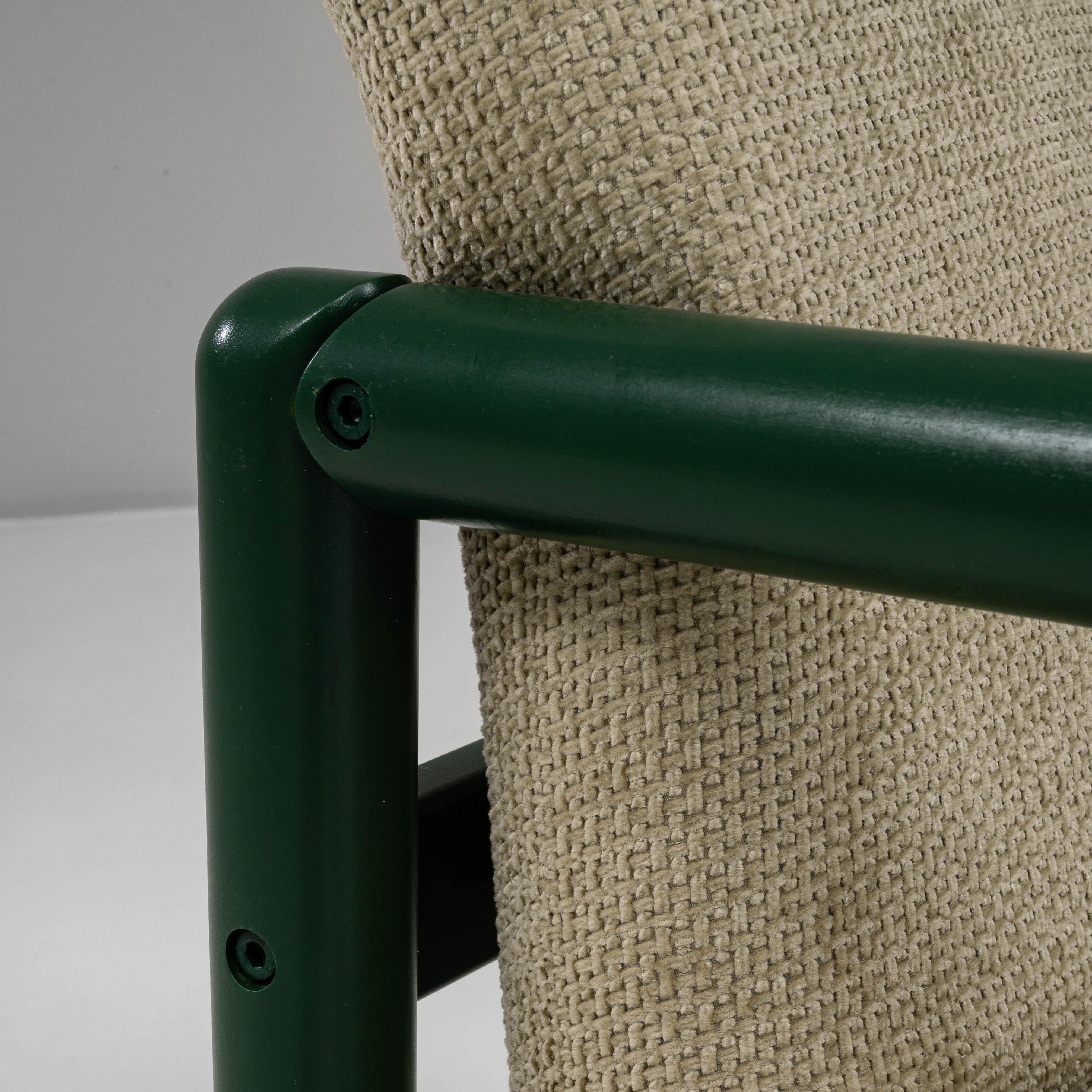 Paire de chaises longues tchèques du 20e siècle avec armatures tubulaires vertes en vente 8