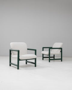Paire de chaises longues tchèques du 20e siècle avec armatures tubulaires vertes