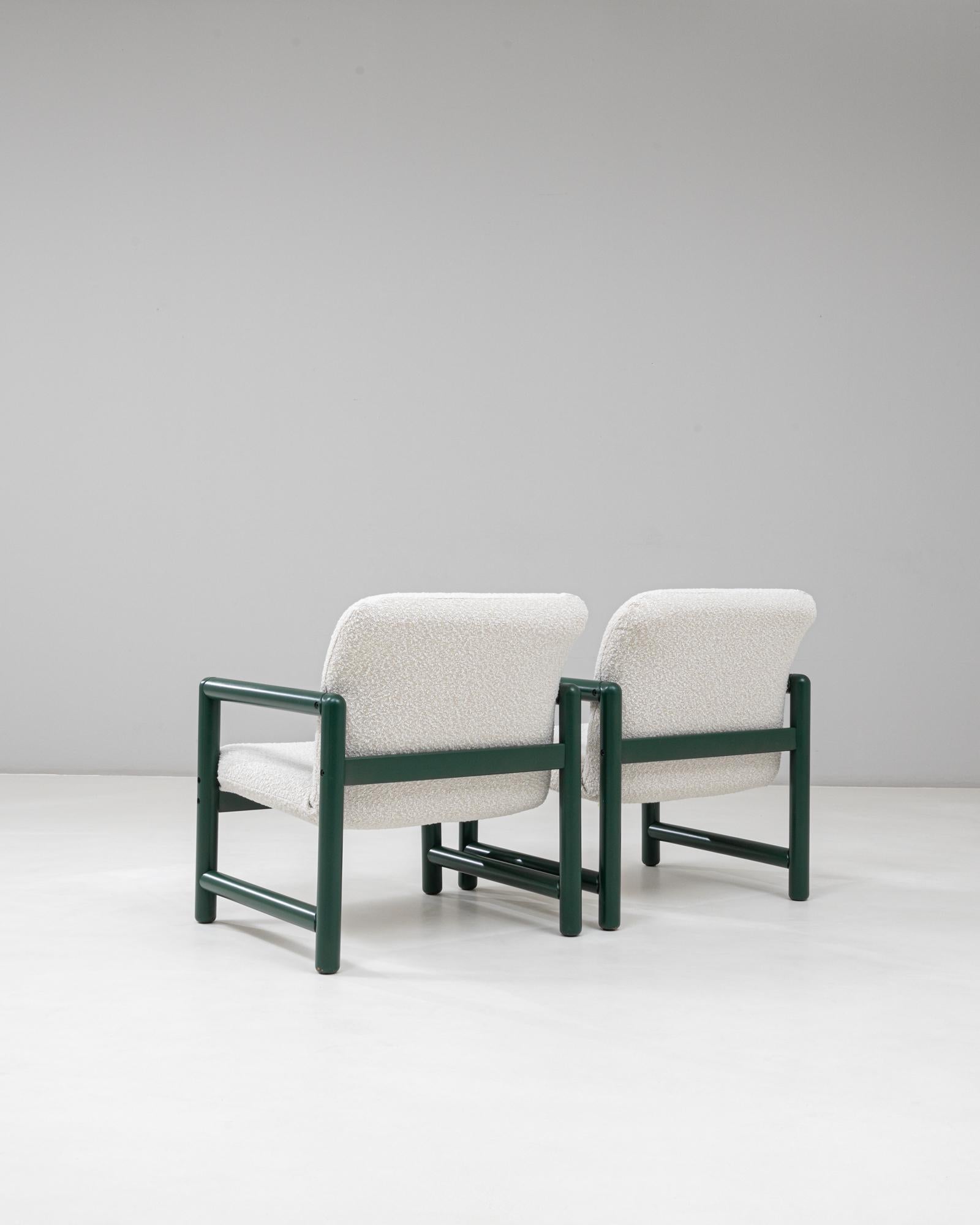 Paire de chaises longues tchèques du 20e siècle avec armatures tubulaires vertes en vente 1