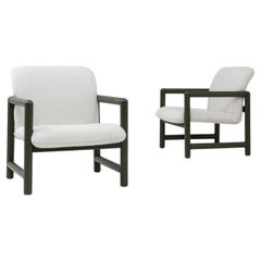 Paire de chaises longues tchèques du 20e siècle avec armatures tubulaires vertes