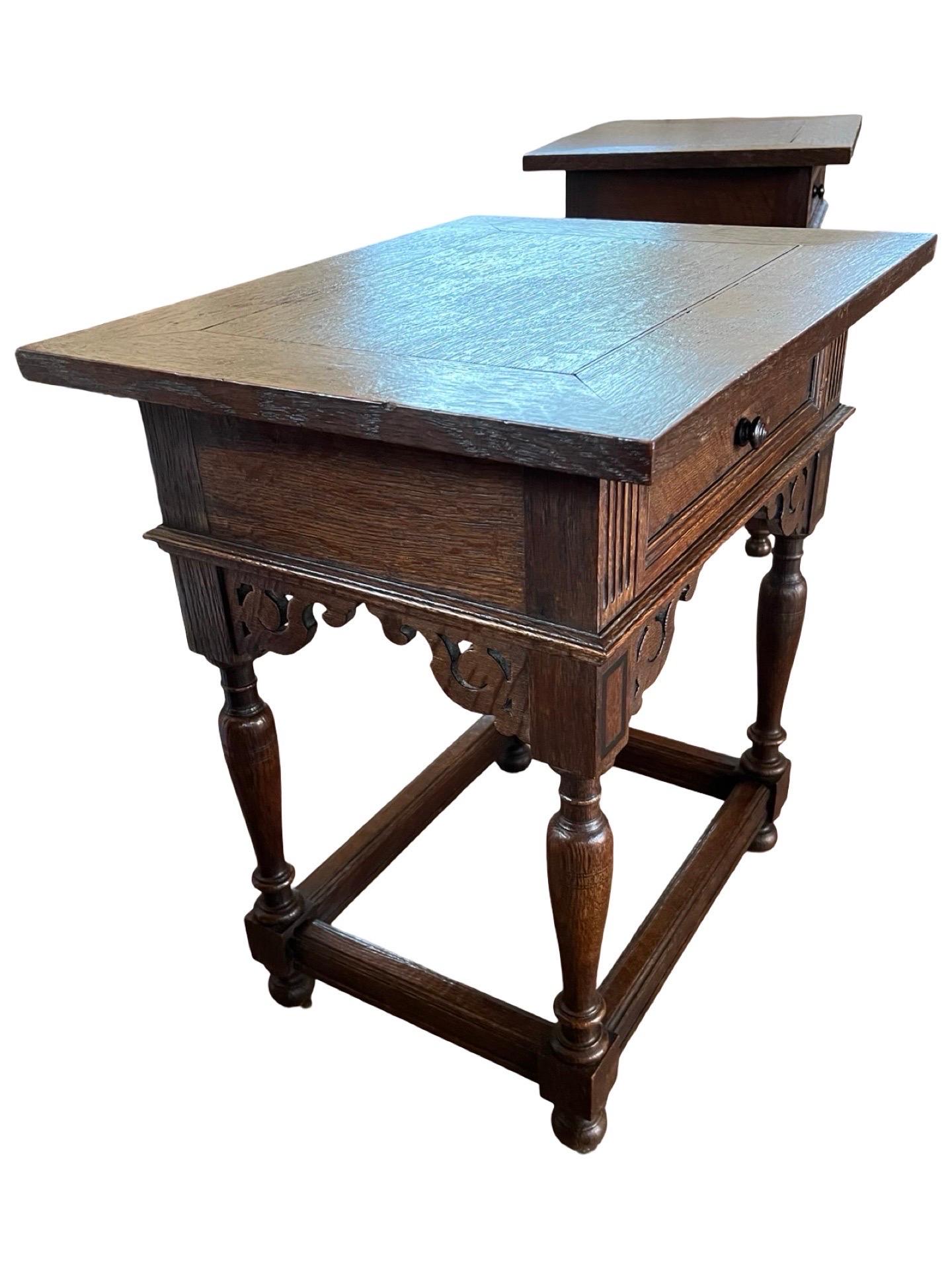 Pair Of 20th Century Dutch Oak Side Tables For Sale 6