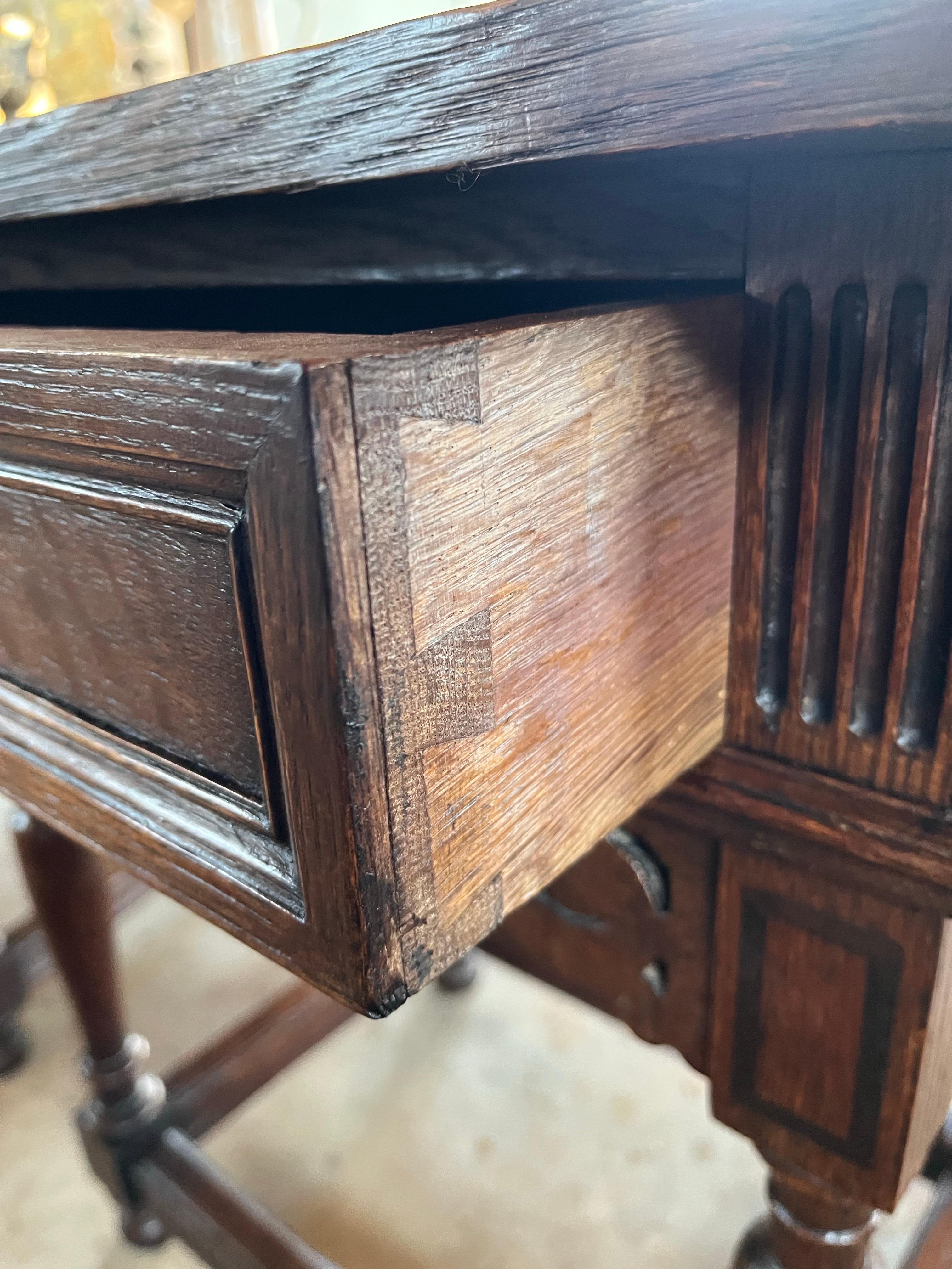Pair Of 20th Century Dutch Oak Side Tables For Sale 10