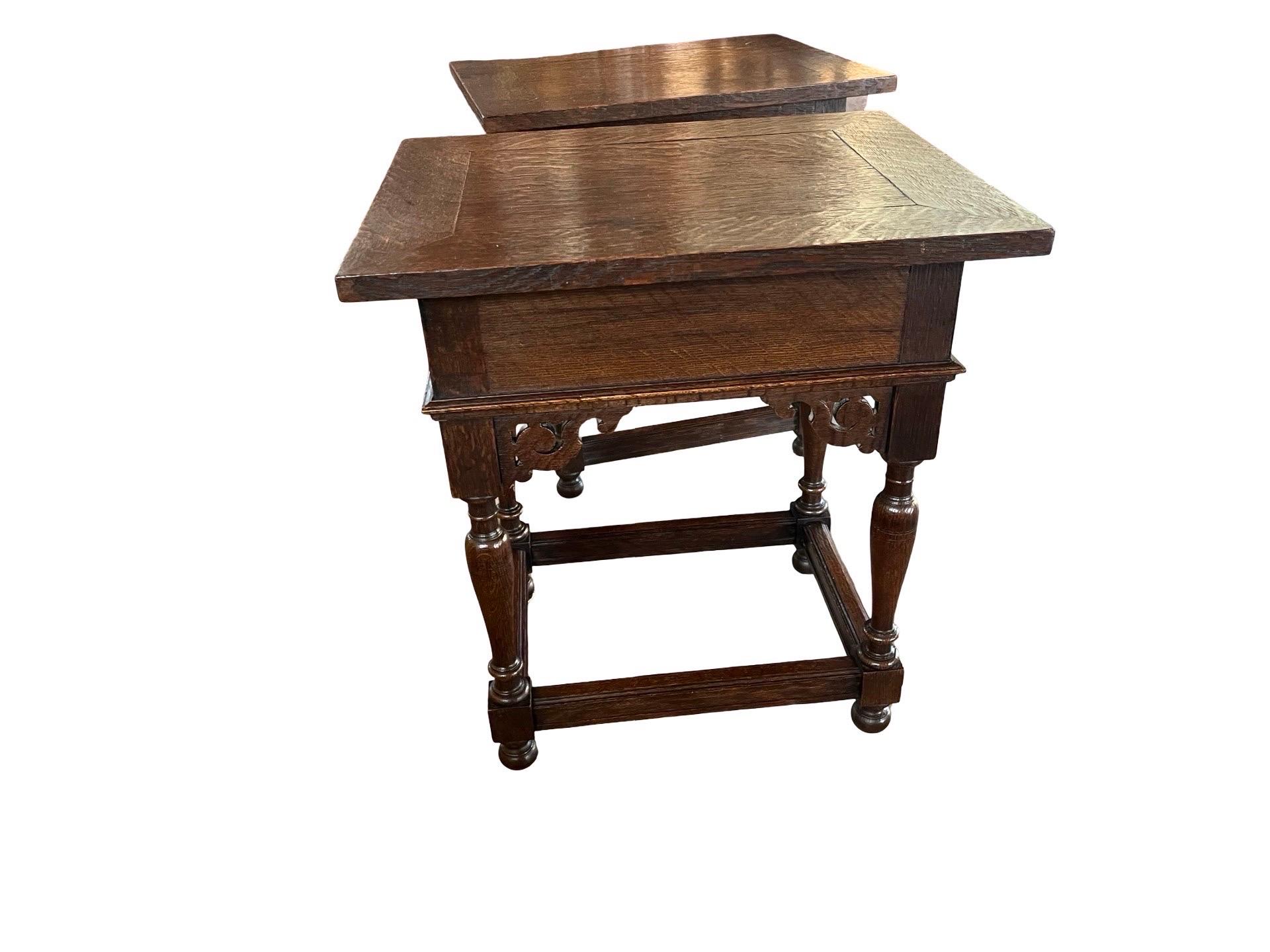 Pair Of 20th Century Dutch Oak Side Tables For Sale 2