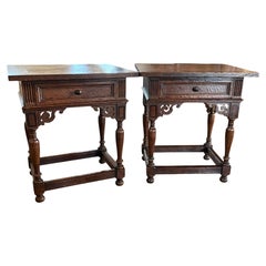 Pair Of 20th Century Dutch Oak Side Tables