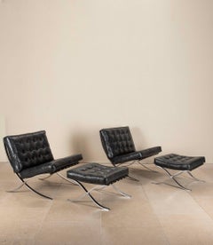 Pair of 20th Century Easy Chairs in the Style of Mies van der Rohe