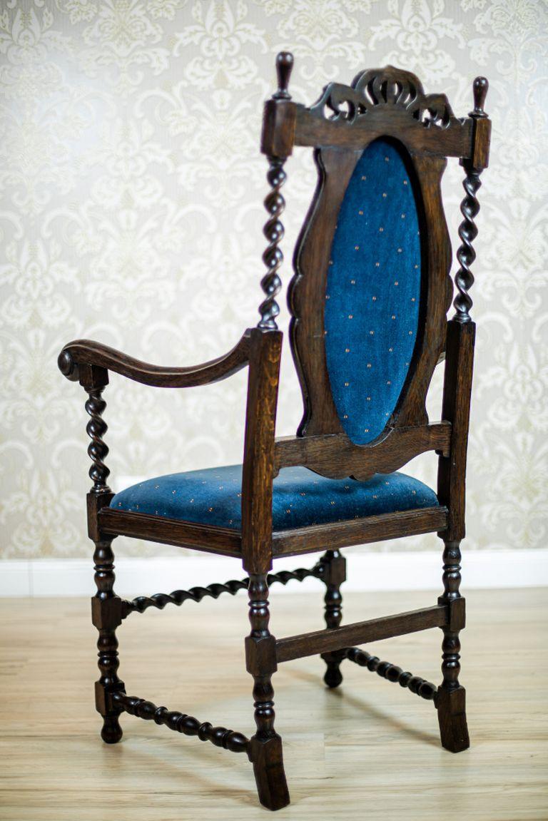 Pair of 20th Century Eclectic Carved Armchairs For Sale 5