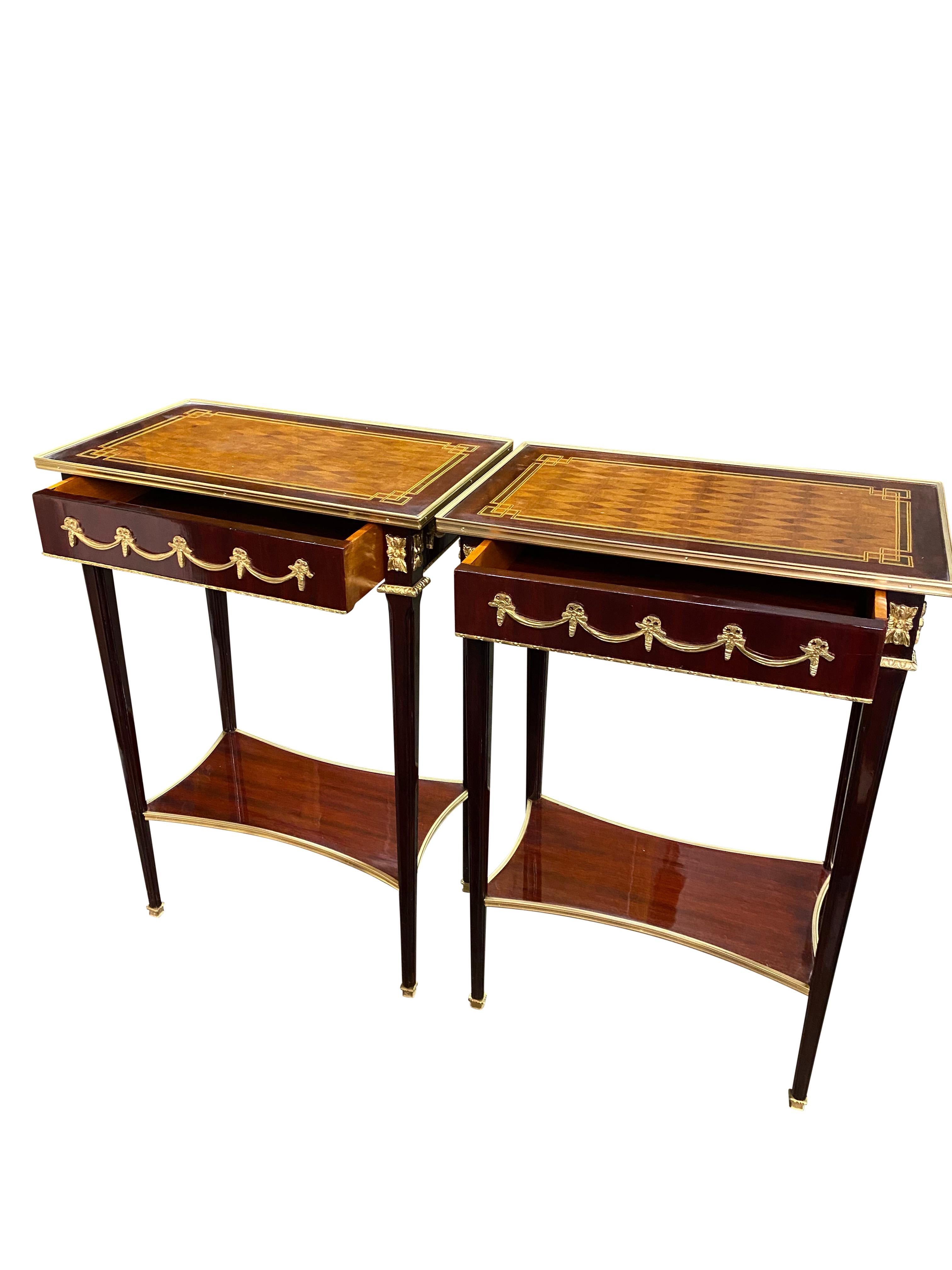 Pair of 20th Century Empire Style Side Tables For Sale 13