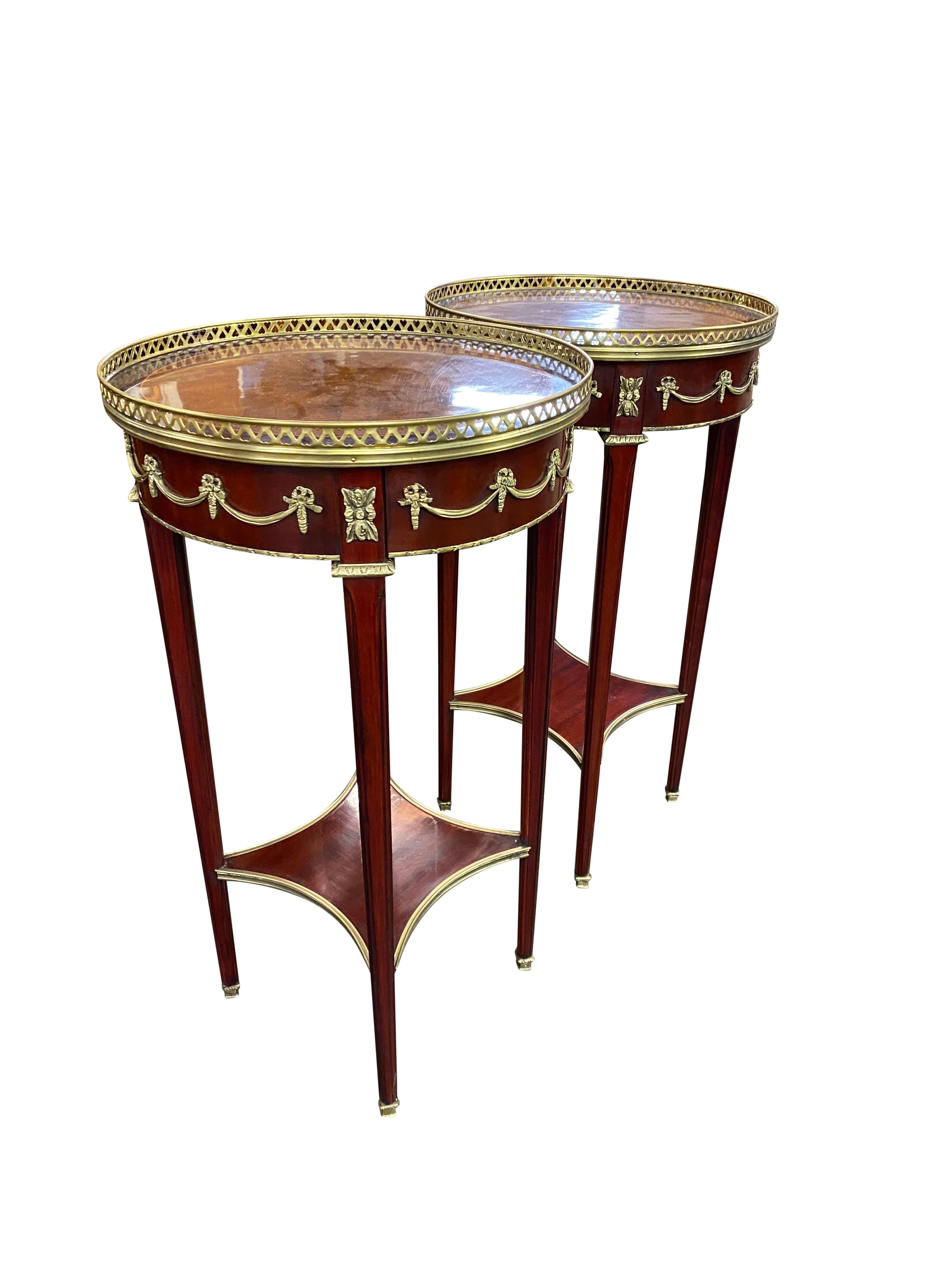 Pair of 20th Century Empire Style Side Tables For Sale 1