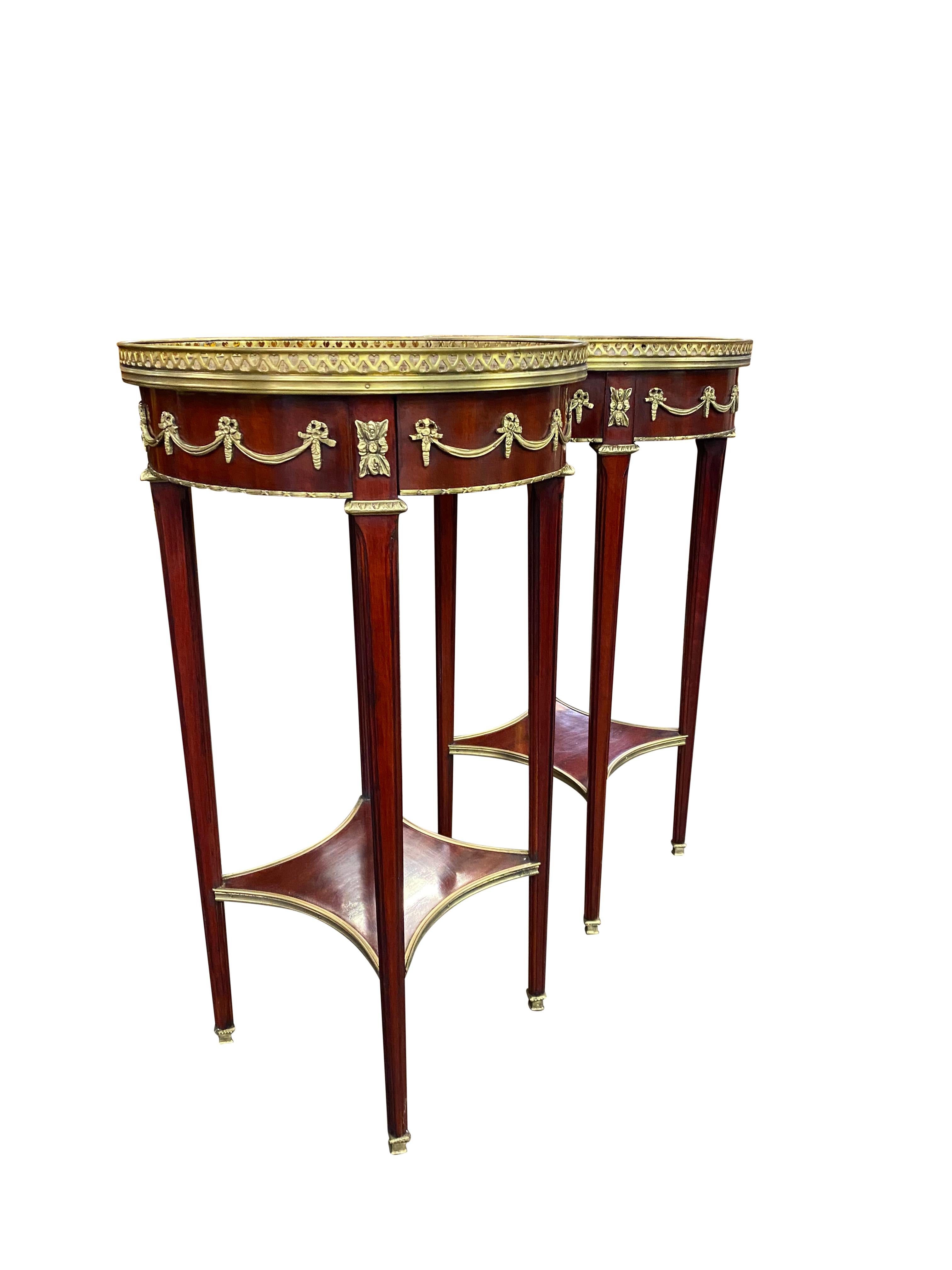 Pair of 20th Century Empire Style Side Tables For Sale 2