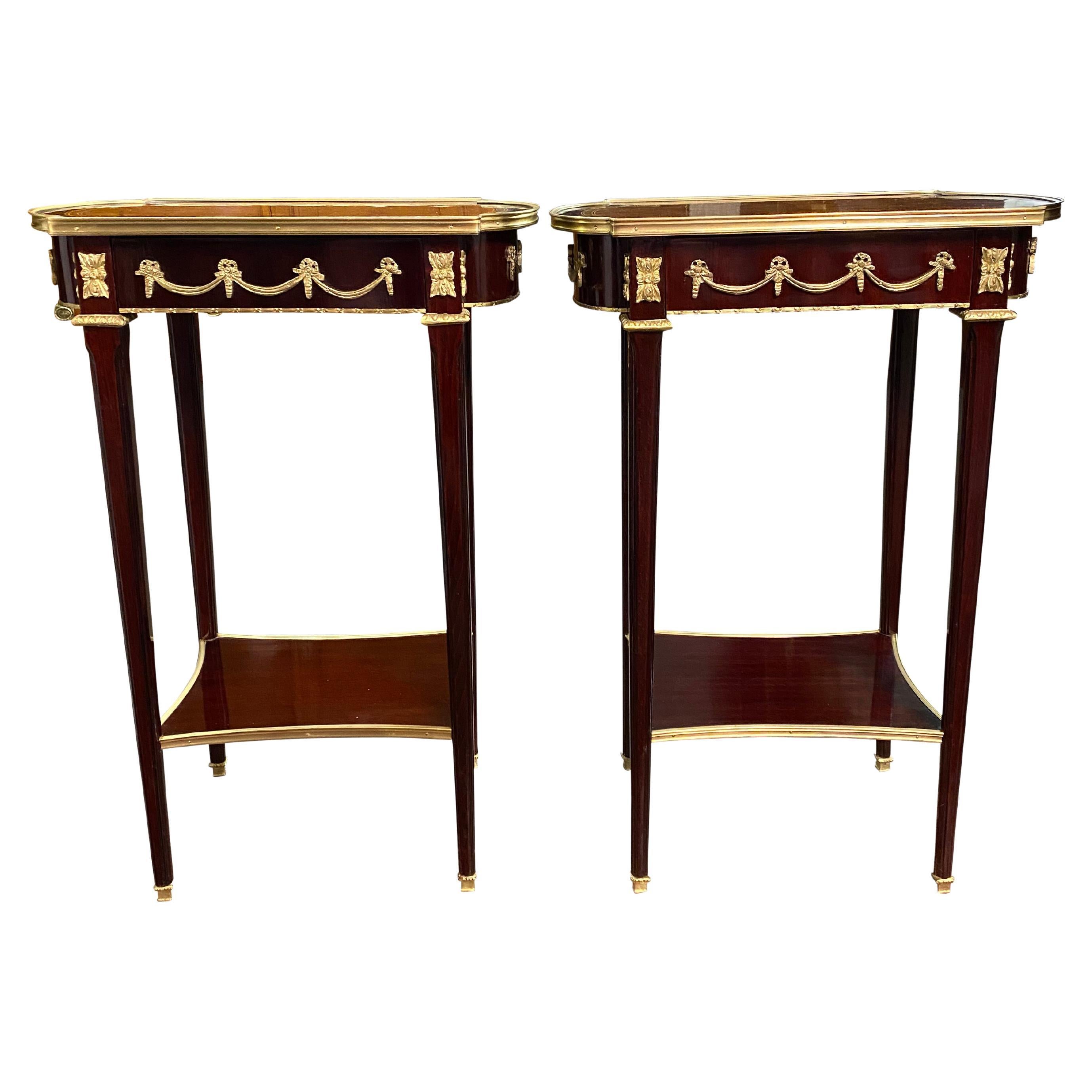 Pair of 20th Century Empire Style Side Tables