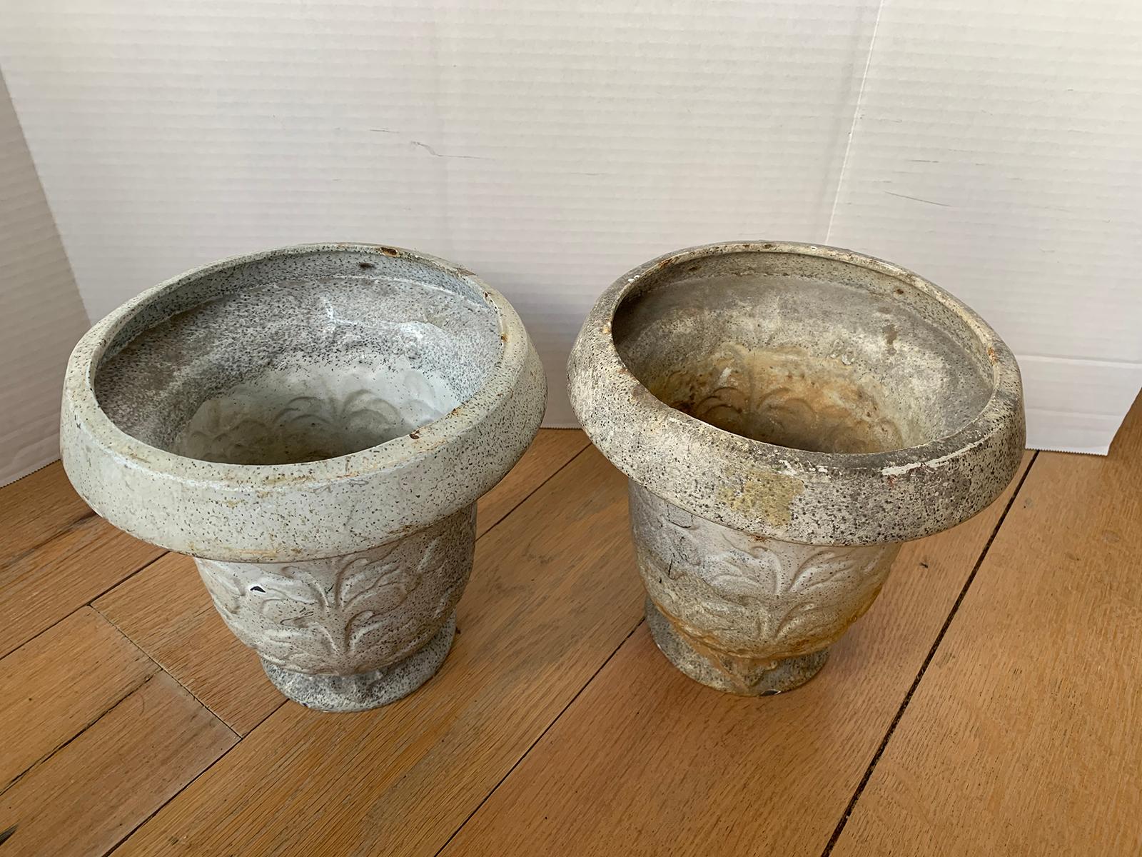 Pair of 20th Century Enameled Metal Pots For Sale 9