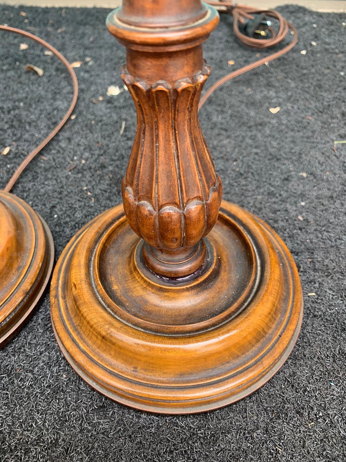 Pair of 20th Century English George III Candlesticks as Lamps 2