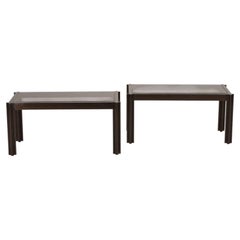 Pair of 20th Century English Gun Metal Low Tables by Cincinimino