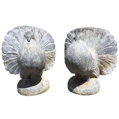 Pair of 20th Century English Lead Pigeons