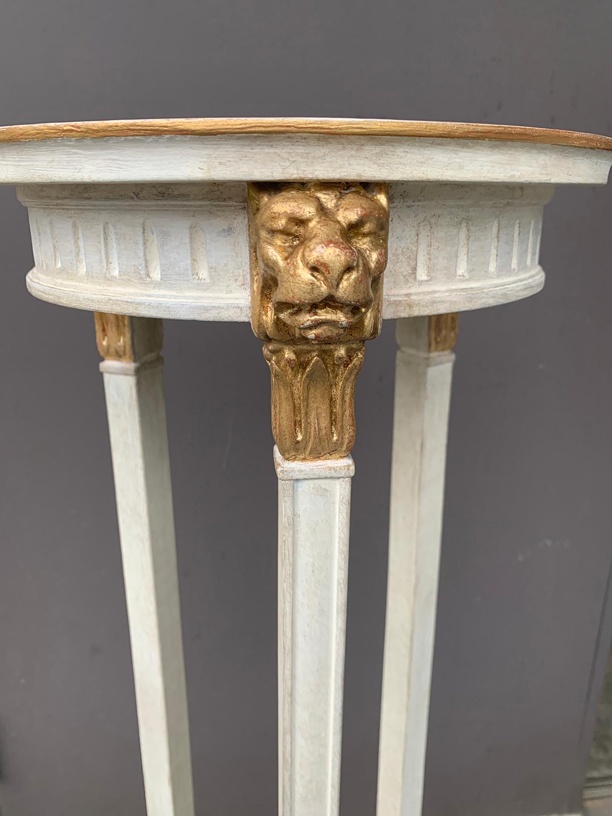 Pair of 20th Century English Regency Style Custom Painted Torcheres / Pedestals In Good Condition In Atlanta, GA