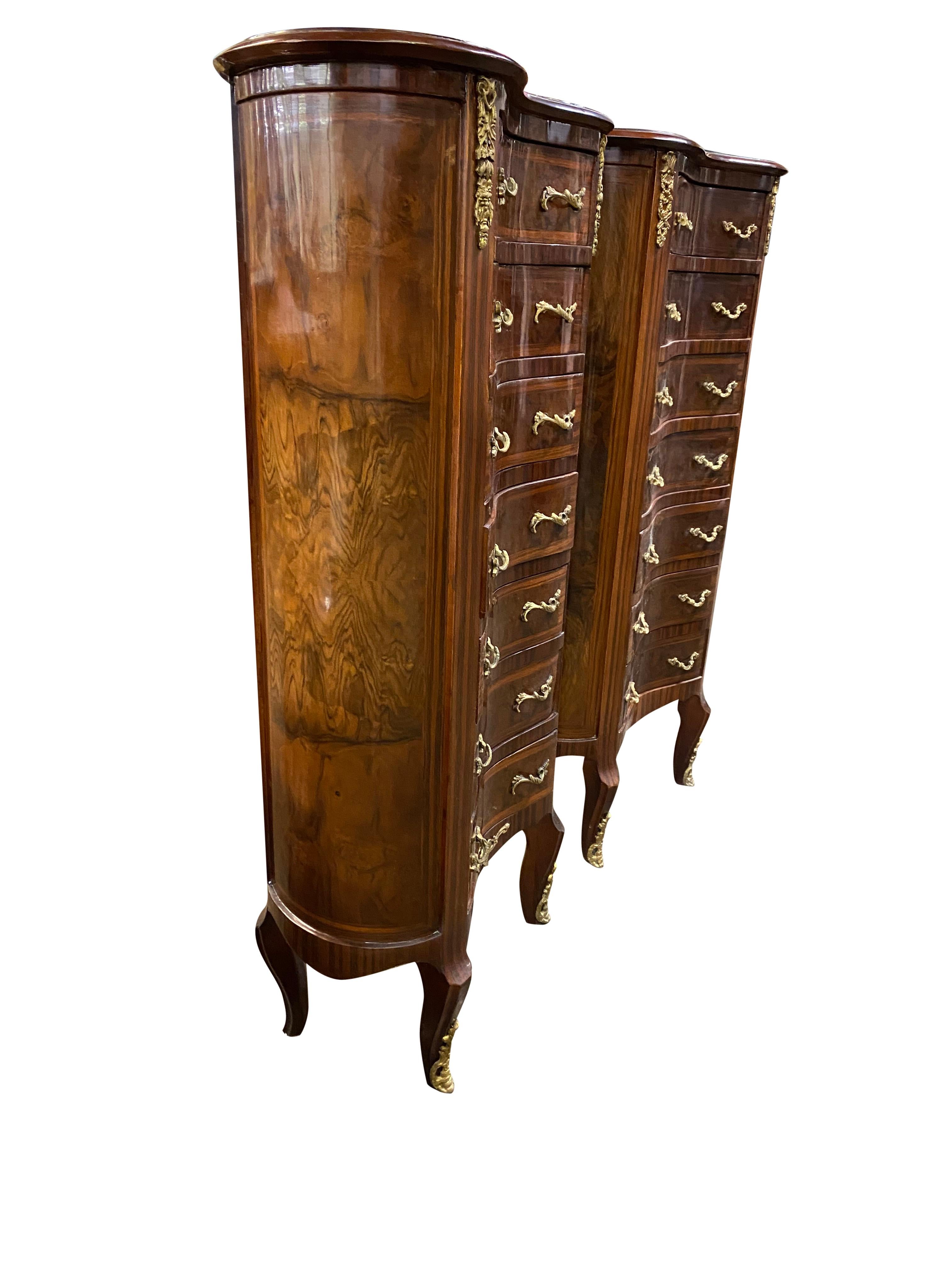 Wood Pair of 20th Century English Regency Style Side Tables/Cabinets For Sale